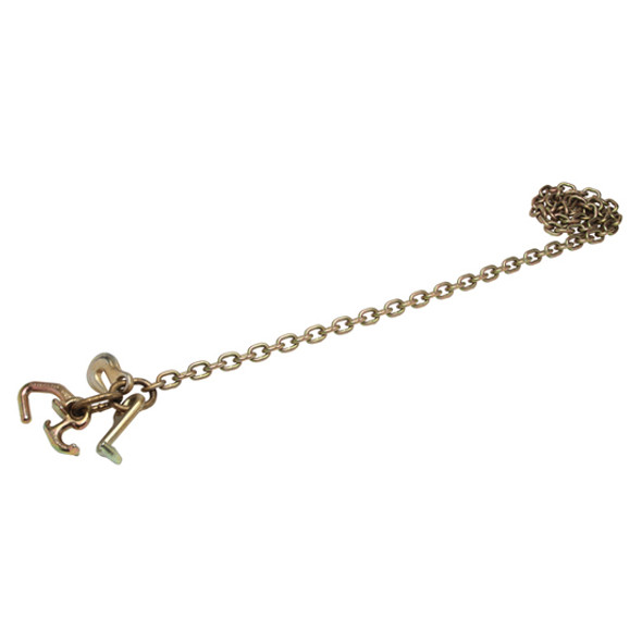 5/16 Inch X 10 Ft Gold Grade 70 Alloy Chain W/ RTGJ Hook on 2 Links- 4700 Lb WLL