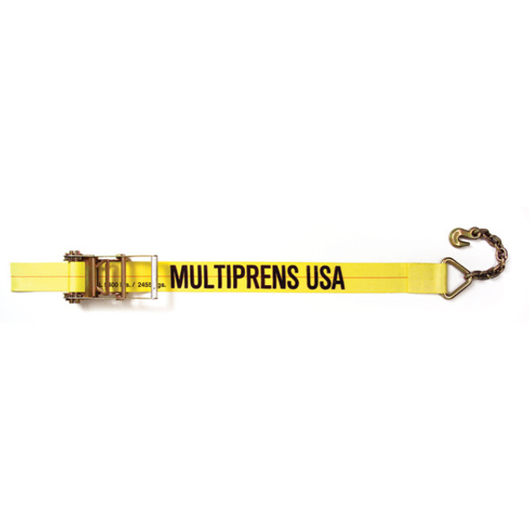 4 Inch X 27 Ft Ratchet Strap With #317 18 Inch Chain Anchor- 5400 Lb WLL