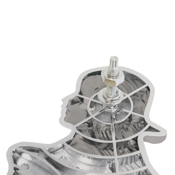 4 X 6 Inch Chrome Plated Plastic Sitting Nude Lady- Left Facing