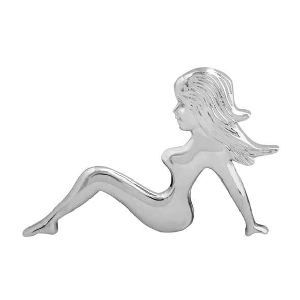4 X 6 Inch Chrome Plated Plastic Sitting Nude Lady- Left Facing