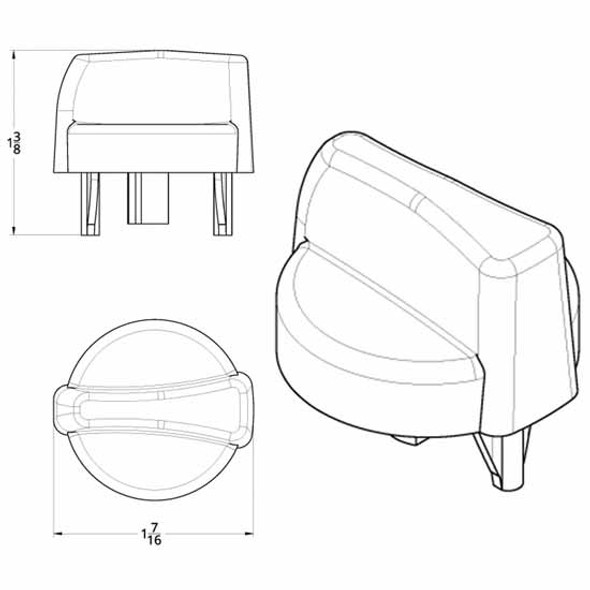 Chrome Wiper Dial Knob For Kenworth