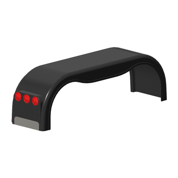 101.50 Inch Passenger Side Fiberglass Black Gel Coat Full Fender W/ High Light Panel
