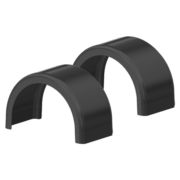 Black Fiberglass Single Axle Fender With Small Lip- Pair
