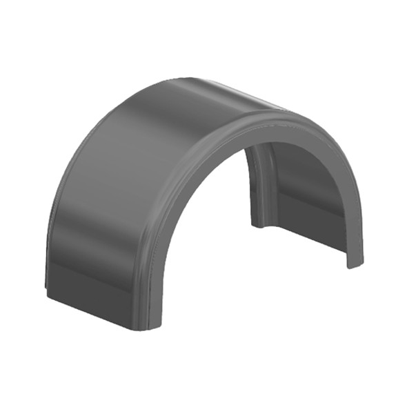 Gray Fiberglass Single Axle Fender With Medium Trim