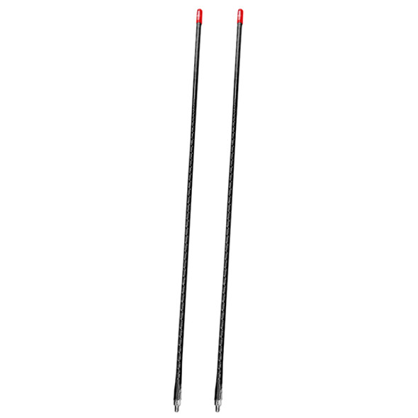 Black 4 Foot Fiberglass Whip Antenna- Pair