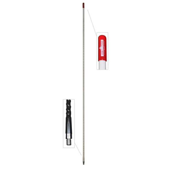White 4 Foot Fiberglass Whip Antenna- Pair
