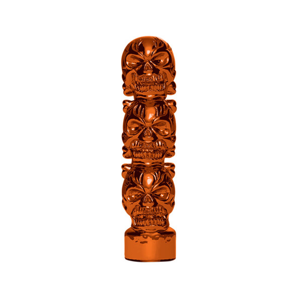 1/2 Inch- 13 Thread On 3 Skull Shift Knob- Cadmium Orange