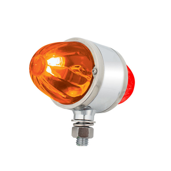 Amber & Red LED W/ Amber & Red Lens Chrome Double Face Watermelon Light