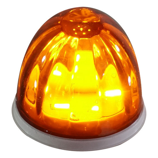 2 Inch Glass Watermelon Light W/ 3 Wire- Amber LED/ Dark Amber Lens By Legendary