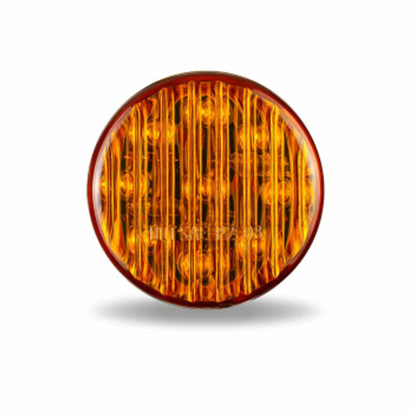 2 Inch Amber Round Marker Light W/ Ribbed Lines