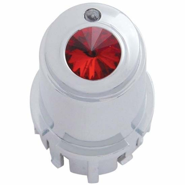 Chrome AC Control Knob With Red Jewel  For Kenworth