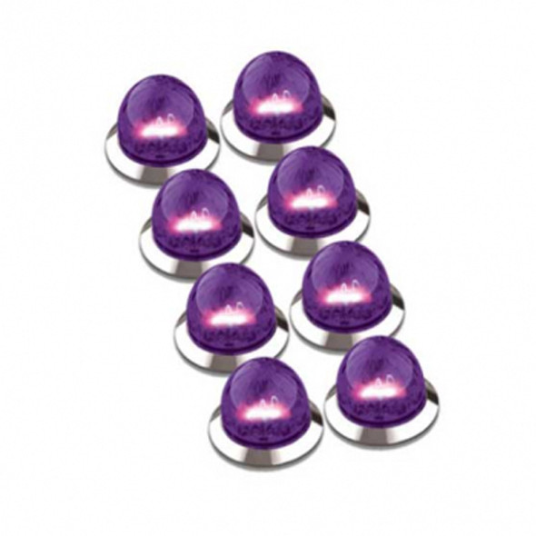 Hero Mini Watermelon Lights- Purple LED / Clear Lens-  8-Pack By RoadWorks