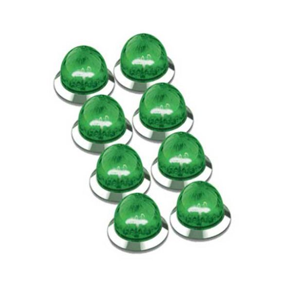 Hero Mini Watermelon Lights- Green LED / Clear Lens-  8-Pack By RoadWorks