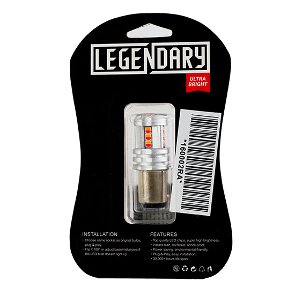 15 Diode Red- Amber 1157 LED Bulb By Legendary