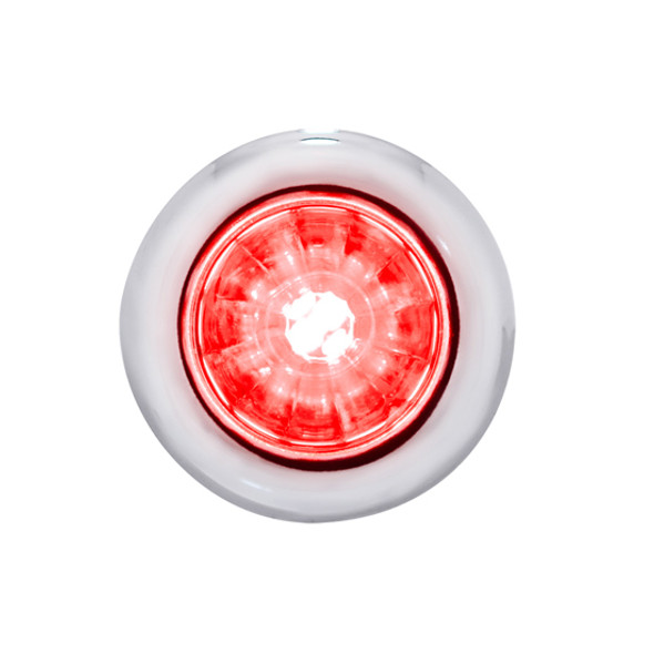 3/4- Inch Dual Function Mini Watermelon Marker Light- Red LED/ Clear Lens