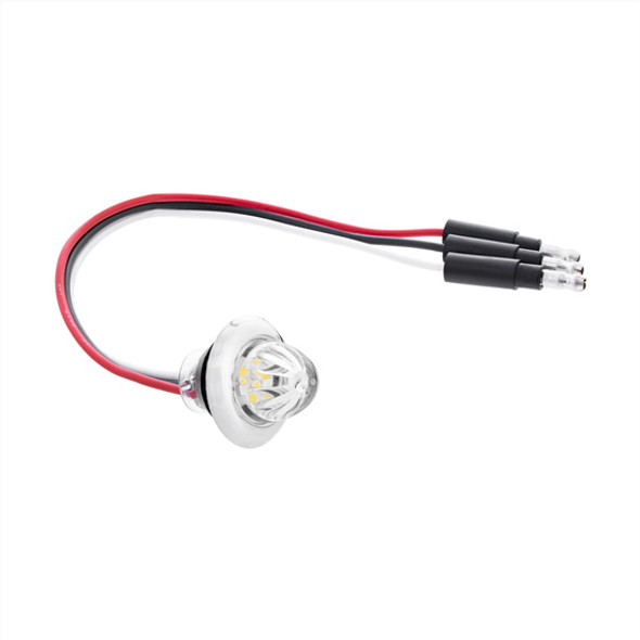 3/4- Inch Dual Function Mini Watermelon Marker Light- Red LED/ Clear Lens