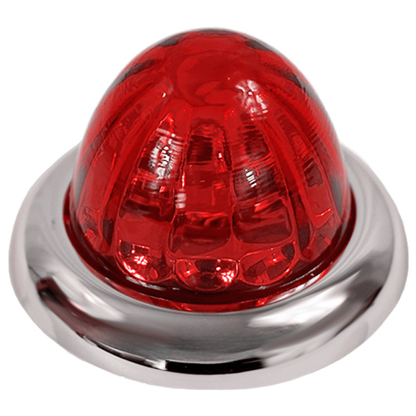 8 Pack Of 1-1/2 Inch Glass Watermelon Red- Red 3 Wire, Stud Mount W/ Chrome Bezel LED Lights By Legendary 8 Pack Of 1-1/2 Inch Glass Watermelon Red- Red 3 Wire, Stud Mount W/ Chrome Bezel LED Lights By Legendary