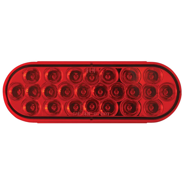 6.5 Inch Oval 24 Diode Pearl LED Light - Red LED / Red Lens