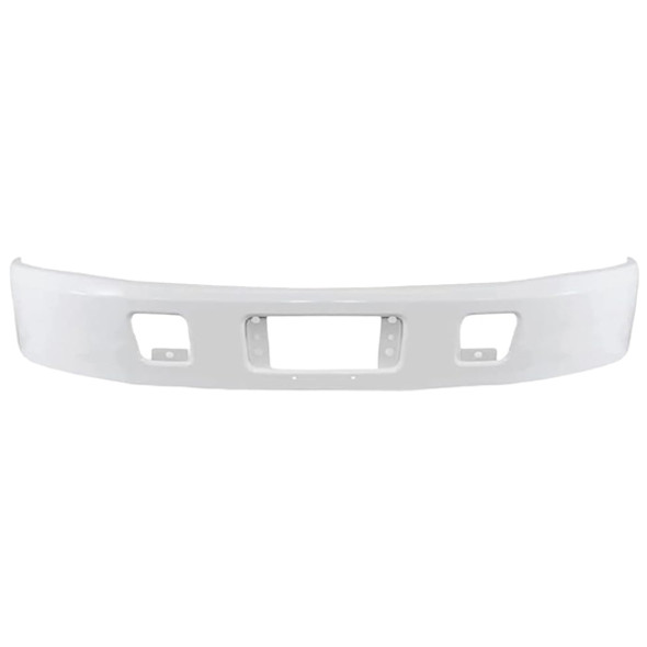 13 Inch White Steel Bumper With Tow And Step Holes Replaces OE 52101E0243
