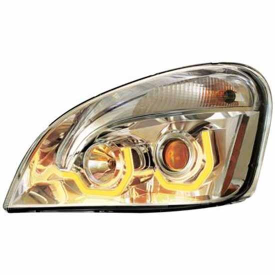 Freightliner Cascadia 113/125 Chrome Projection Headlight With Dual Function Light Bar