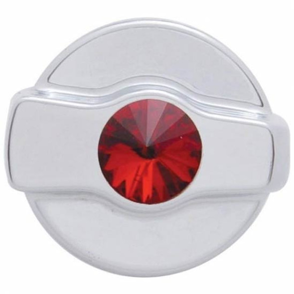 Chrome Wiper Dial Knob W/ Red Jewel For Kenworth