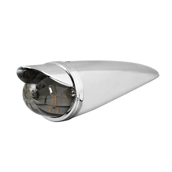 Classic Chrome Plastic Watermelon Cab Light With Visor - Amber LED /Smoked Lens Classic Chrome Plastic Watermelon Cab Light With Visor - Amber LED /Smoked Lens