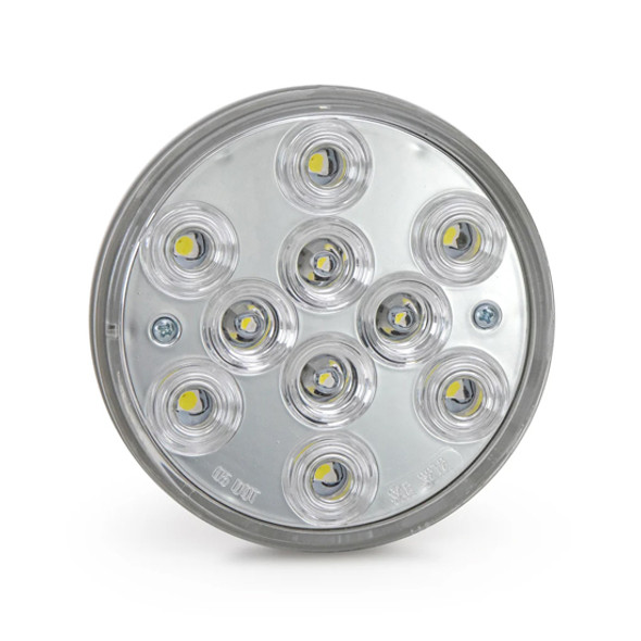 4 Inch Round Dual LED Light Red/White W/ Amber Strobe