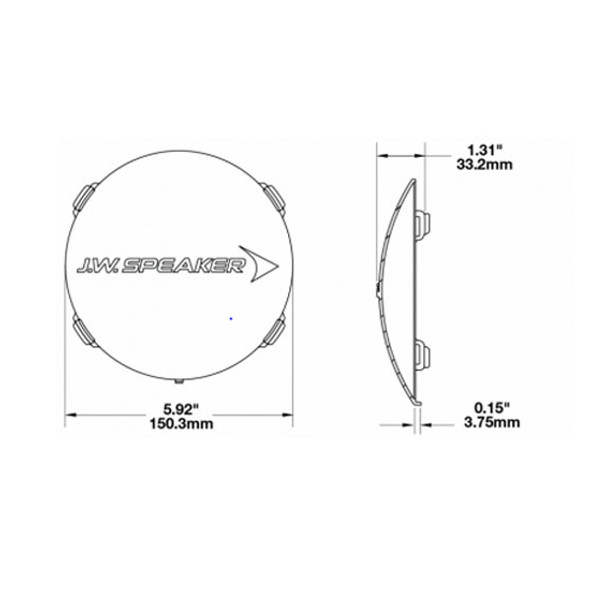6 Inch Amber Lens Cover- Used To Cover 6" Round LED Auxiliary Work Light