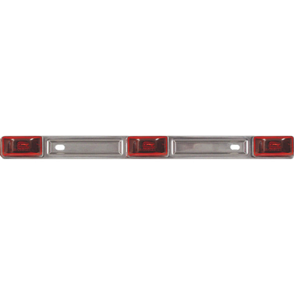 Identification Light Bar W/ Stainless Steel Base- Red LED/ Red Lens Identification Light Bar W/ Stainless Steel Base- Red LED/ Red Lens