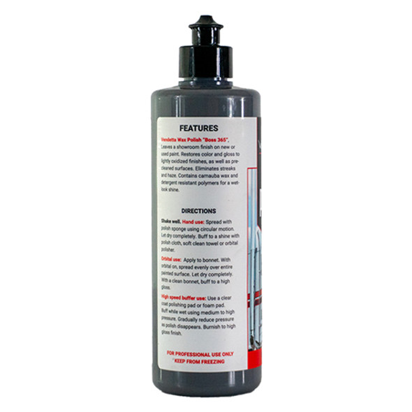 16 Oz Vendetta Boss 365 Cherry Auto Wax- Irish Spring