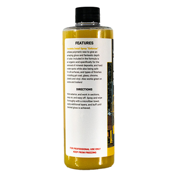 16 Oz Vendetta Enforcer Quick Detailer Spray Wax- Leather Scent 16 Oz Vendetta Enforcer Quick Detailer Spray Wax- Leather Scent