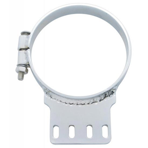 6 Inch Chrome Plated Steel Exhaust Clamp W/ 4 Bolt Mount