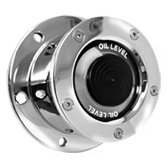 Chrome Aluminum Front Oil Cap Cover W/ Clear Window