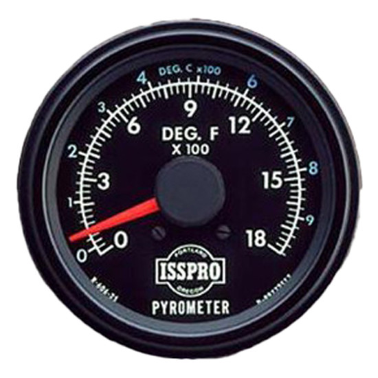 3 Inch Pyrometer Gauge 0-1800 F With Black Bezel By Isspro