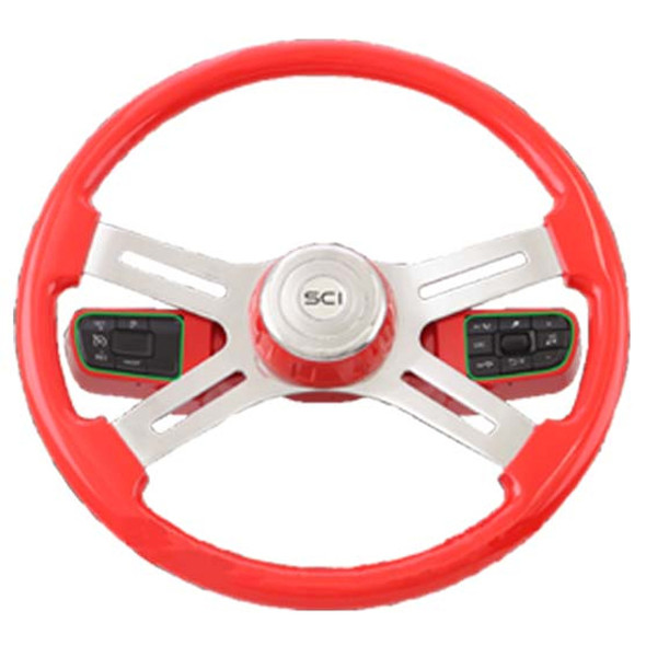 Viper Red Center Pad & Hub Kit Fits Peterbilt & Kenworth