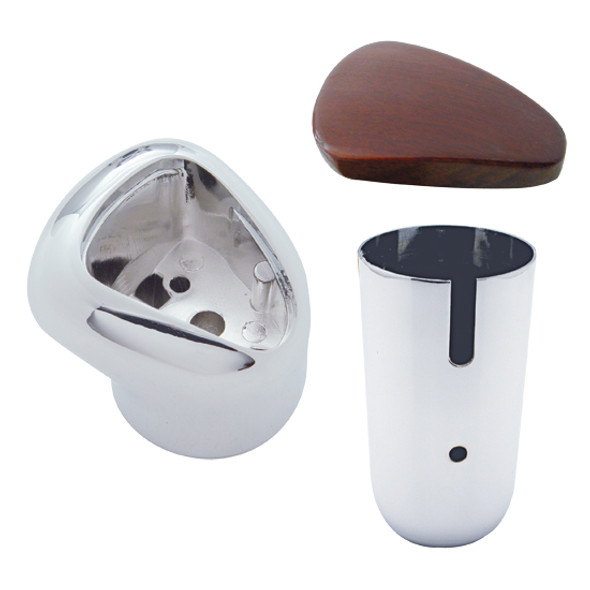 Chrome Shift Knob Kit W/ Wood Insert & Lower Cover