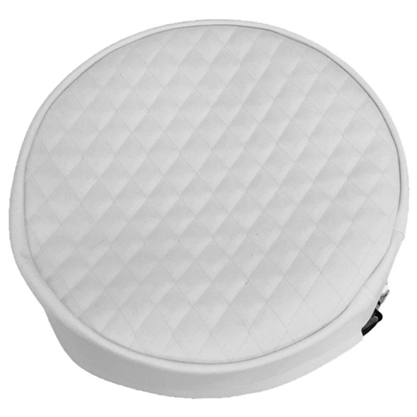 White Quilted Vinyl End Covers For 26 Inch Diameter Tanks W/ 9 Inch Sleeve By Robert James Fits Peterbilt