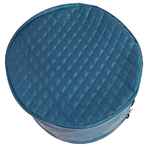 Light Blue Quilted Vinyl End Covers For 28 Inch Diameter Tanks W/ 9 Inch Sleeve By Robert James Fits Peterbilt