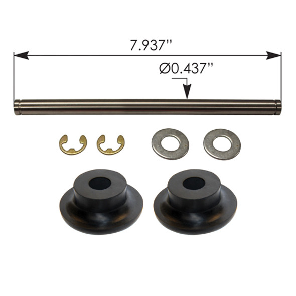 Upper Exhaust Bushing Kit With Sleeve Washers & Clips Replaces M136001 Fits Peterbilt 388 & 389 Upper Exhaust Bushing Kit With Sleeve Washers & Clips Replaces M136001 Fits Peterbilt 388 & 389