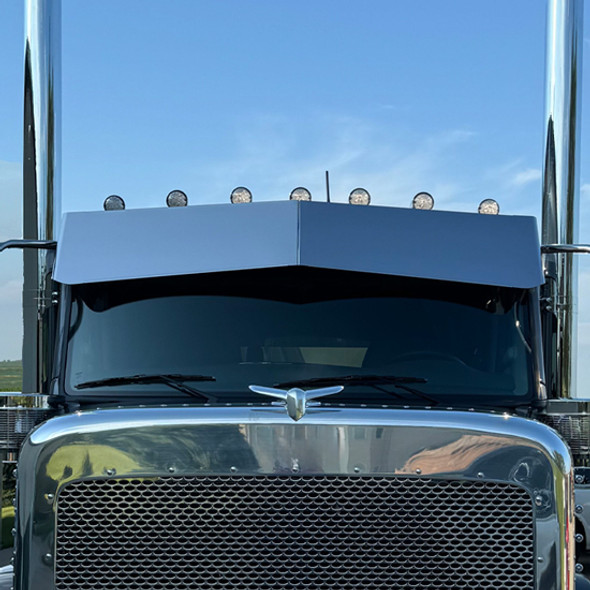 304 Stainless Steel Heavy Duty Bowtie Visor Fits Peterbilt 589 Flat Top 304 Stainless Steel Heavy Duty Bowtie Visor Fits Peterbilt 589 Flat Top