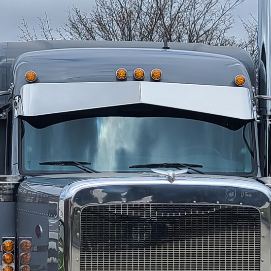 12 To 8 Inch Stainless Steel Reverse Bowtie Side Mount Visor Fits Peterbilt 589