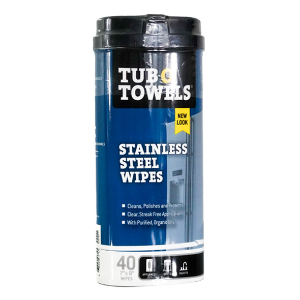 40 Count Tub O Towels Stainless Steel Cleaning Wipes 40 Count Tub O Towels Stainless Steel Cleaning Wipes