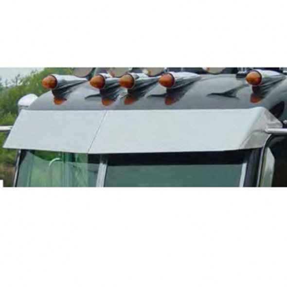 Peterbilt Ultra Cab 14.5 Inch Stainless Steel Louvered Drop Visor- Blind Mount Peterbilt Ultra Cab 14.5 Inch Stainless Steel Louvered Drop Visor- Blind Mount