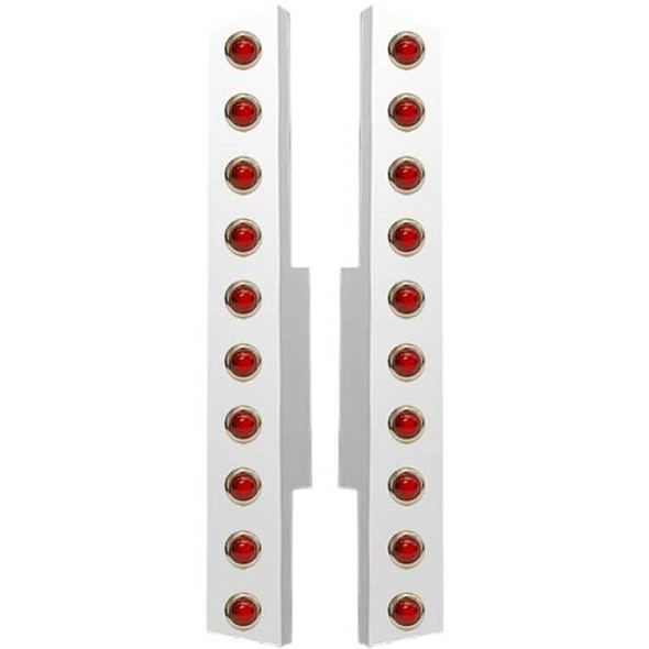 Valley Chrome Stainless Steel Rear Air Cleaner Light Box Kit W/ 20 Red Bullseye Lights Fits Peterbilt 377, 378, 379 Valley Chrome Stainless Steel Rear Air Cleaner Light Box Kit W/ 20 Red Bullseye Lights Fits Peterbilt 377, 378, 379
