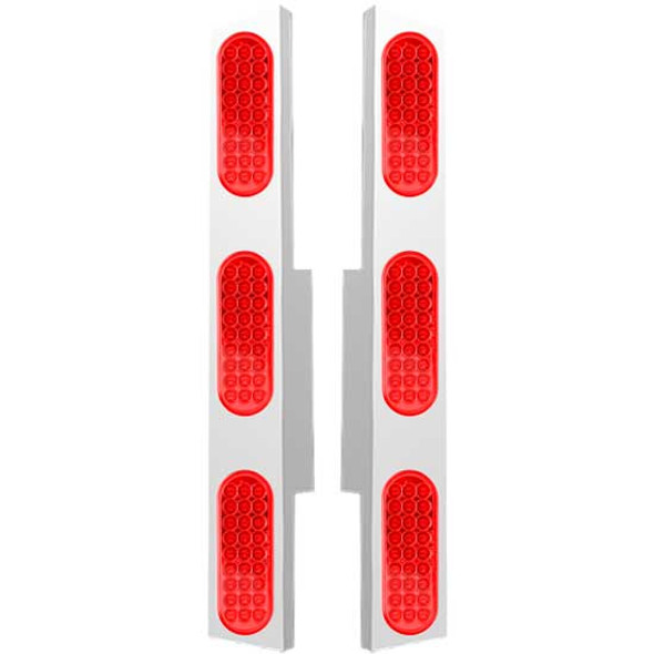 Valley Chrome Stainless Steel Rear Air Cleaner Light Panel W/ 6 Red LED Red Lens Oval Lights Fits Peterbilt 377, 378 & 379 Valley Chrome Stainless Steel Rear Air Cleaner Light Panel W/ 6 Red LED Red Lens Oval Lights Fits Peterbilt 377, 378 & 379