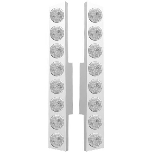 Valley Chrome Stainless Steel Rear Air Cleaner Light Panel W/ 16 Red LED Clear Lens 2 Inch Round Lights Fits Peterbilt 377, 378 & 379 Valley Chrome Stainless Steel Rear Air Cleaner Light Panel W/ 16 Red LED Clear Lens 2 Inch Round Lights Fits Peterbilt 377, 378 & 379