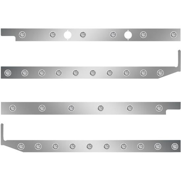 2.5 Inch Cab-Sleeper Panels W/ 32 - 3/4 Inch Amber/Clear LEDs Fits Peterbilt 567 121BBC, 579 123BBC W/ 58 Inch Sleeper W/ Extenders 2.5 Inch Cab-Sleeper Panels W/ 32 - 3/4 Inch Amber/Clear LEDs Fits Peterbilt 567 121BBC, 579 123BBC W/ 58 Inch Sleeper W/ Extenders