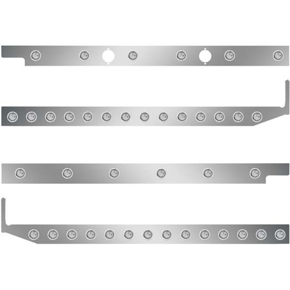 2.5 Inch Stainless Steel Cab-Sleeper Panels W/ 40 - 3/4 Inch Amber/Clear LEDs Fits W/ 80 Inch Sleeper W/ Extenders 567 121BBC, 579 123BBC W/ 80 Inch Sleeper W/ Extenders 2.5 Inch Stainless Steel Cab-Sleeper Panels W/ 40 - 3/4 Inch Amber/Clear LEDs Fits W/ 80 Inch Sleeper W/ Extenders 567 121BBC, 579 123BBC W/ 80 Inch Sleeper W/ Extenders