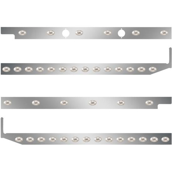 2.5 Inch Stainless Steel Cab-Sleeper Panels W/ 40 P3 Amber/Clear LEDs Fits Peterbilt 567 121BBC, 579 123BBC W/ 80 Inch Sleeper W/ Extenders 2.5 Inch Stainless Steel Cab-Sleeper Panels W/ 40 P3 Amber/Clear LEDs Fits Peterbilt 567 121BBC, 579 123BBC W/ 80 Inch Sleeper W/ Extenders