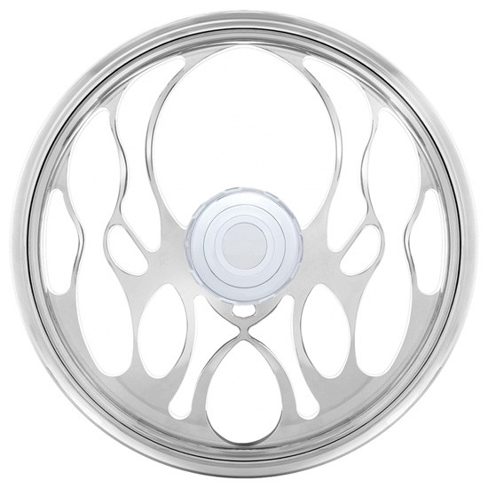 18 Inch Chrome Aluminum Steering Wheel Kit Kit W/ Flame Cutouts Fits Peterbilt 2006-2013